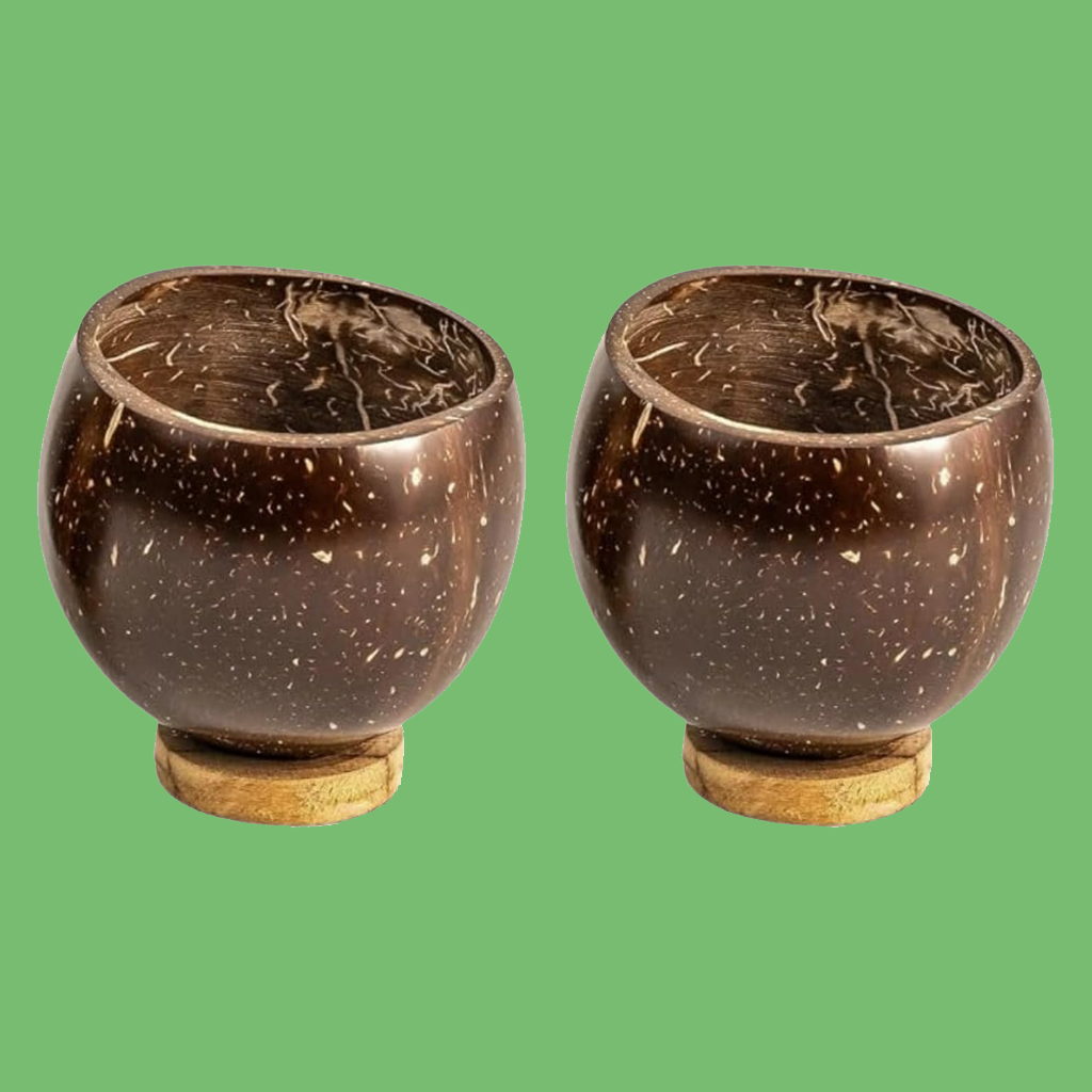 Set Of 2 - Eco Friendly Coconut Shell Shot Glass